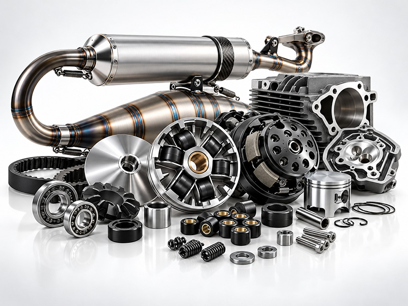 Pièces de performance pour préparation moteur scooter : kit cylindre, échappement, carburateur